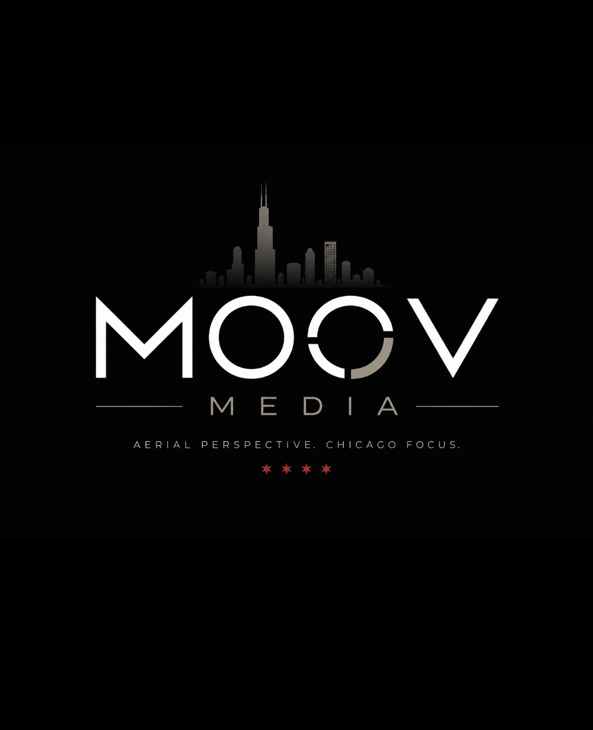 MOOV Media brand mark over the Chicago skyline